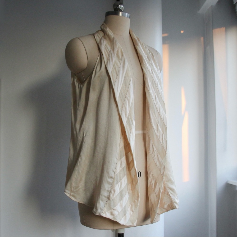 MaxMara Champaign Silk Chevron Vest